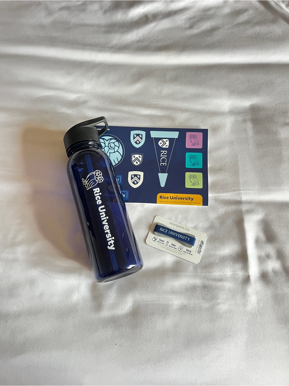 Rice University Blue Water Bottle Stickers Smartphone Grip Set - Picture 10 of 10